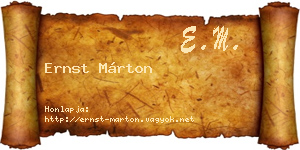 Ernst Márton névjegykártya